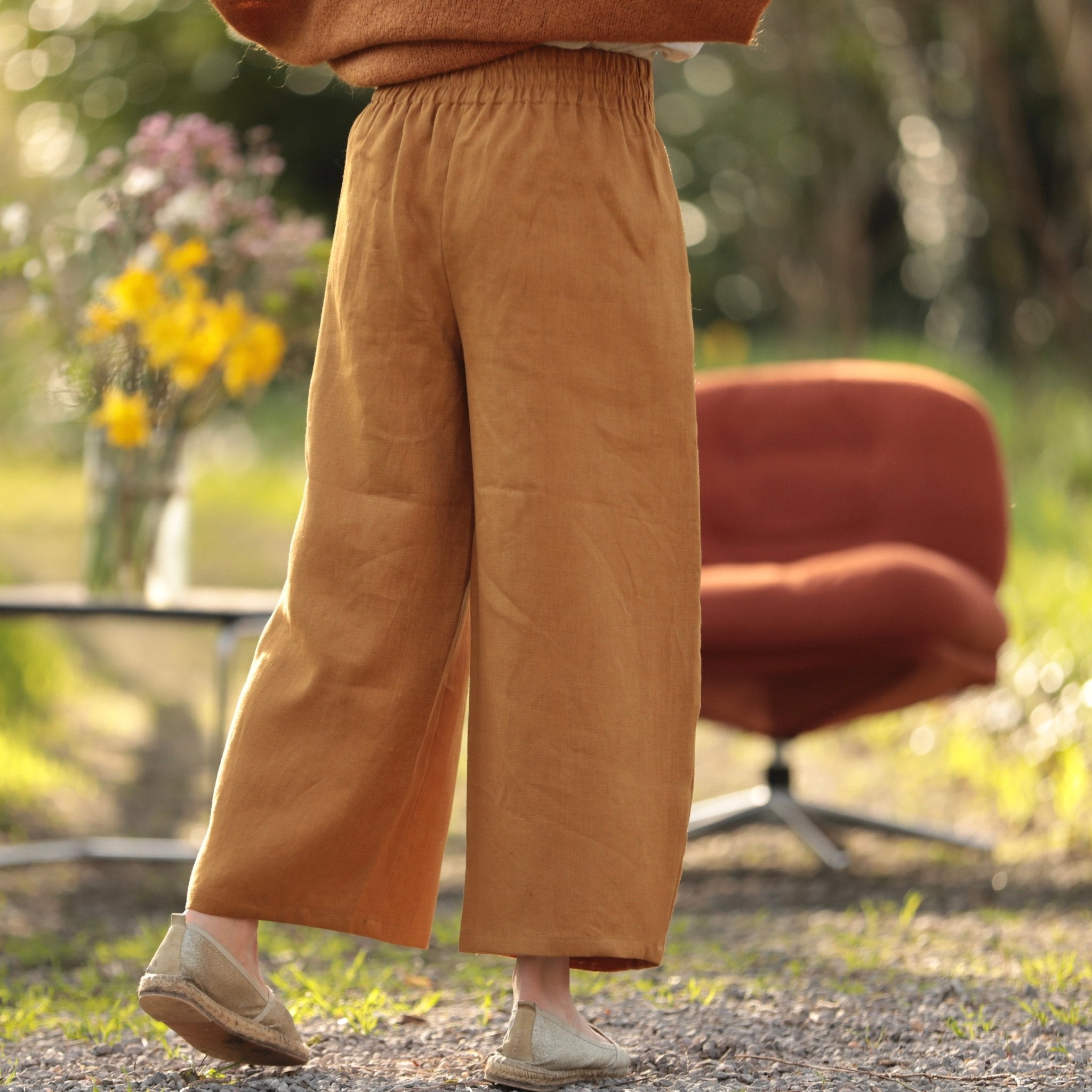 Quintessence - Pantalon Briac - lin ocre – XXL