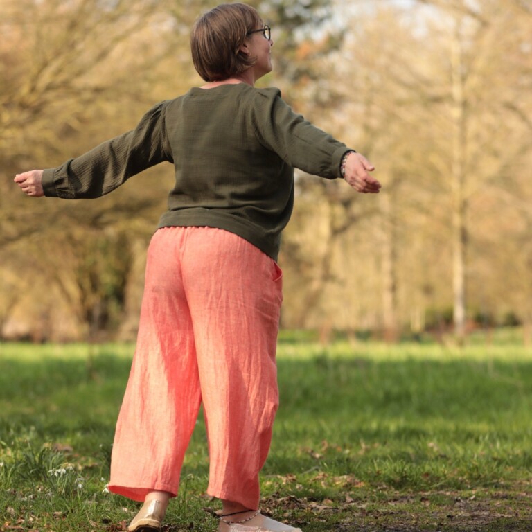 Quintessence - Pantalon Briac - lin orange vif chiné – XL