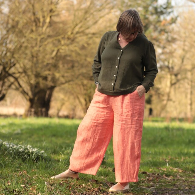 Quintessence - Pantalon Briac - lin orange vif chiné – XXL