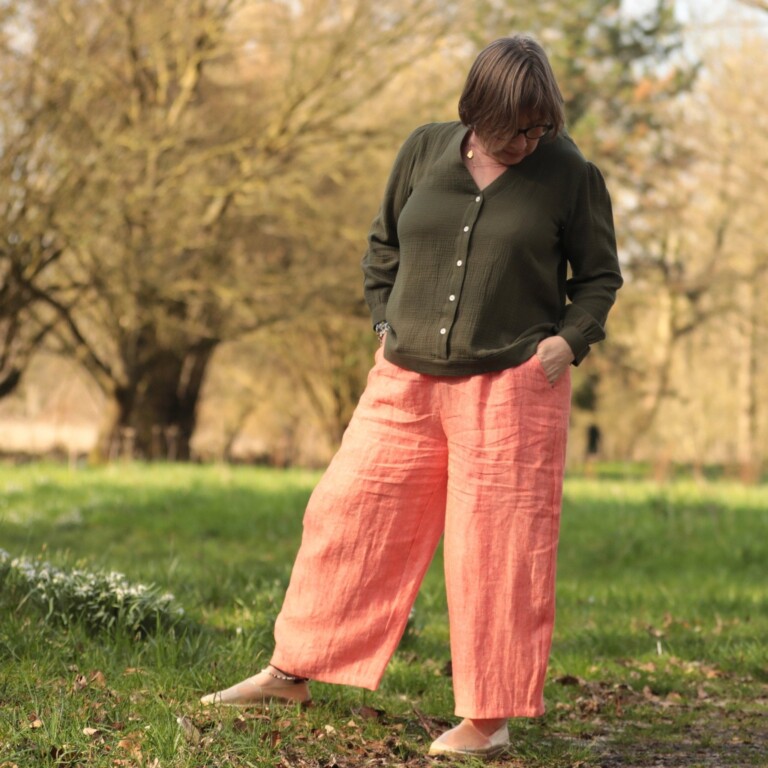 Quintessence - Pantalon Briac - lin orange vif chiné – XL