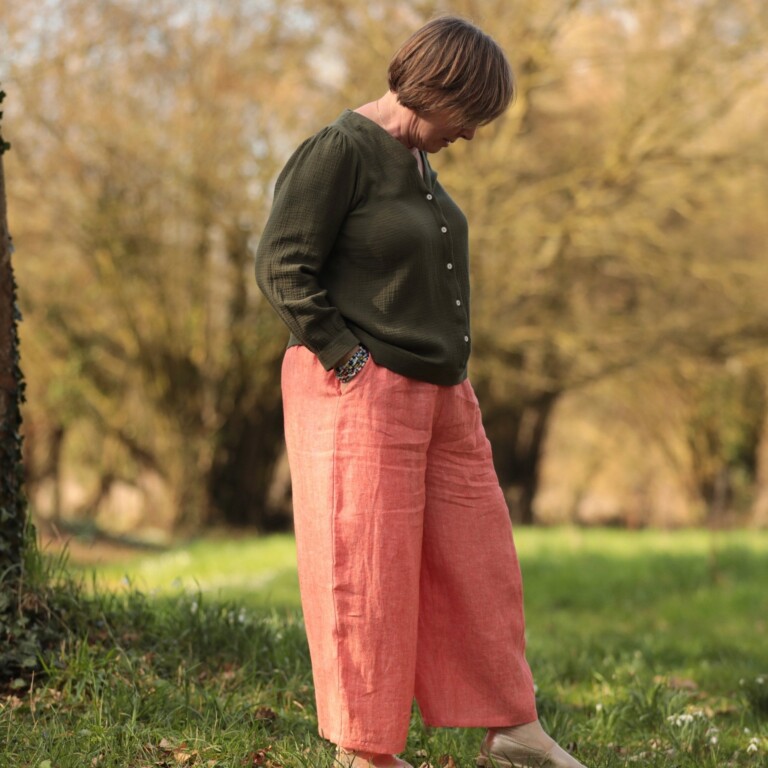 Quintessence - Pantalon Briac - lin rose poudré chiné – XXL