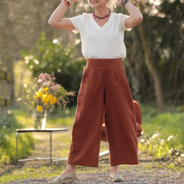 pantalon briac lin terracotta 2338043 Quintessence - Pantalon Briac - lin terracotta – XXL
