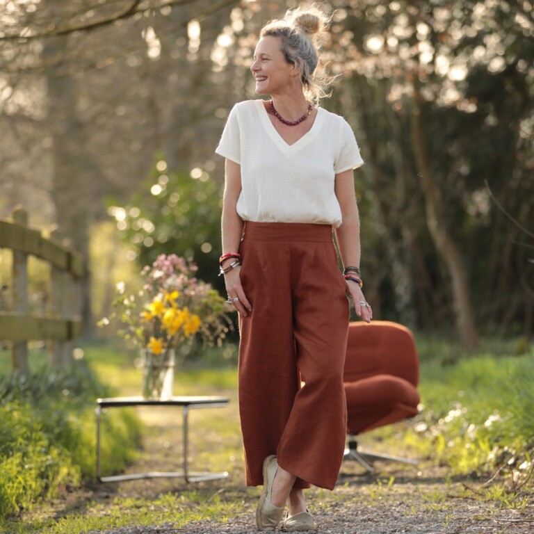 Quintessence - Pantalon Briac - lin terracotta – XXL