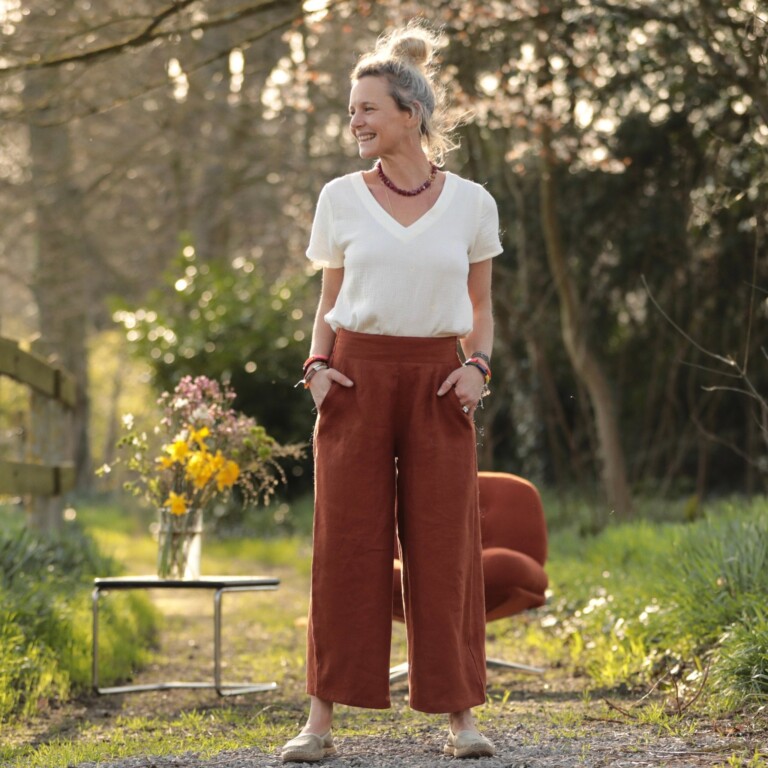 Quintessence - Pantalon Briac - lin terracotta – XXL