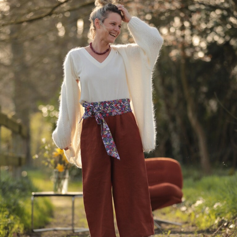 Quintessence - Pantalon Briac - lin terracotta – XXL
