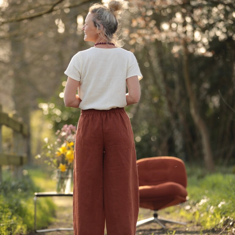Quintessence - Pantalon Briac - lin terracotta – XXL