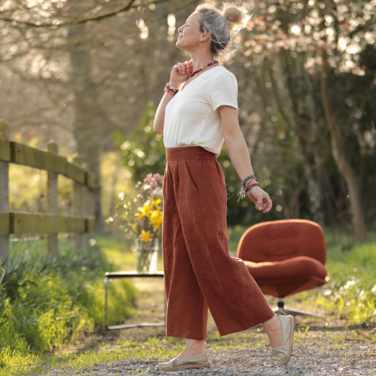 Quintessence - Pantalon Briac - lin terracotta – XXL