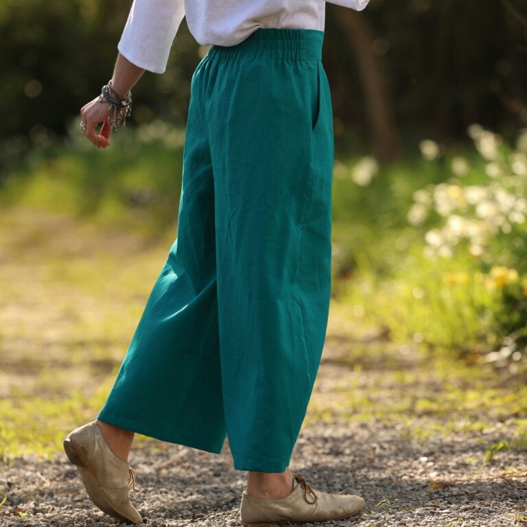 Quintessence - Pantalon Briac - Lin turquoise – L