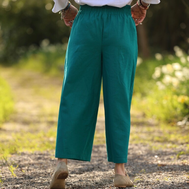 Quintessence - Pantalon Briac - Lin turquoise – L
