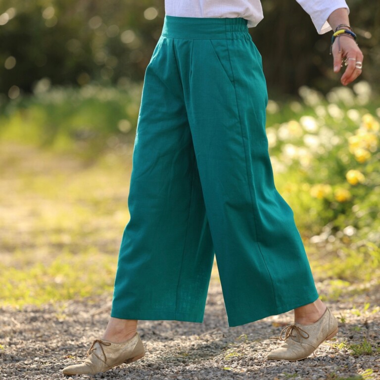 Quintessence - Pantalon Briac - Lin turquoise – L