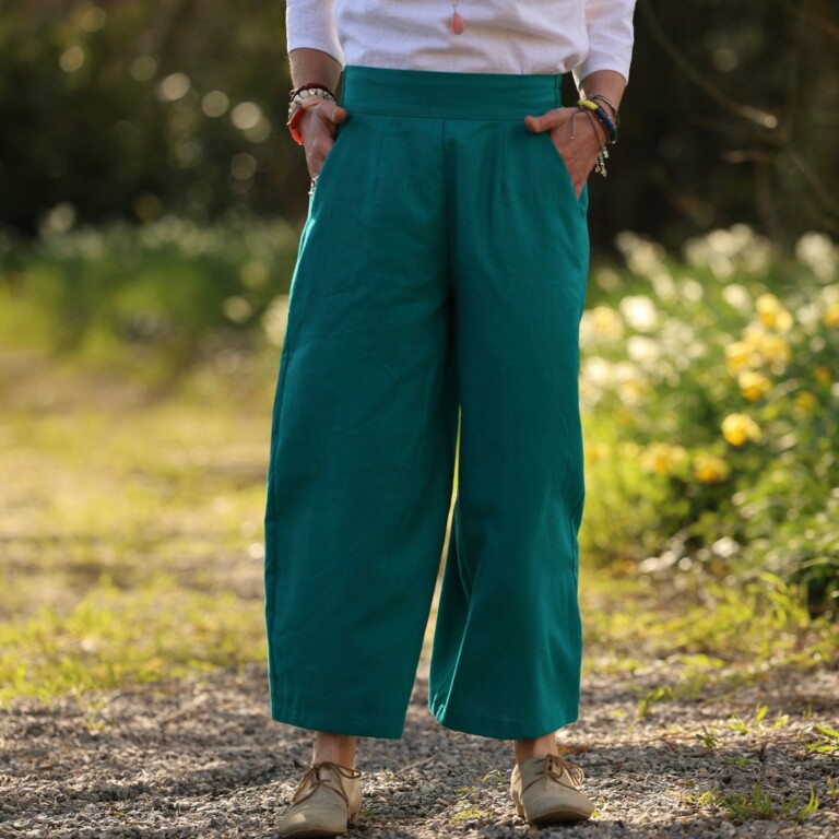 Quintessence - Pantalon Briac - Lin turquoise – L