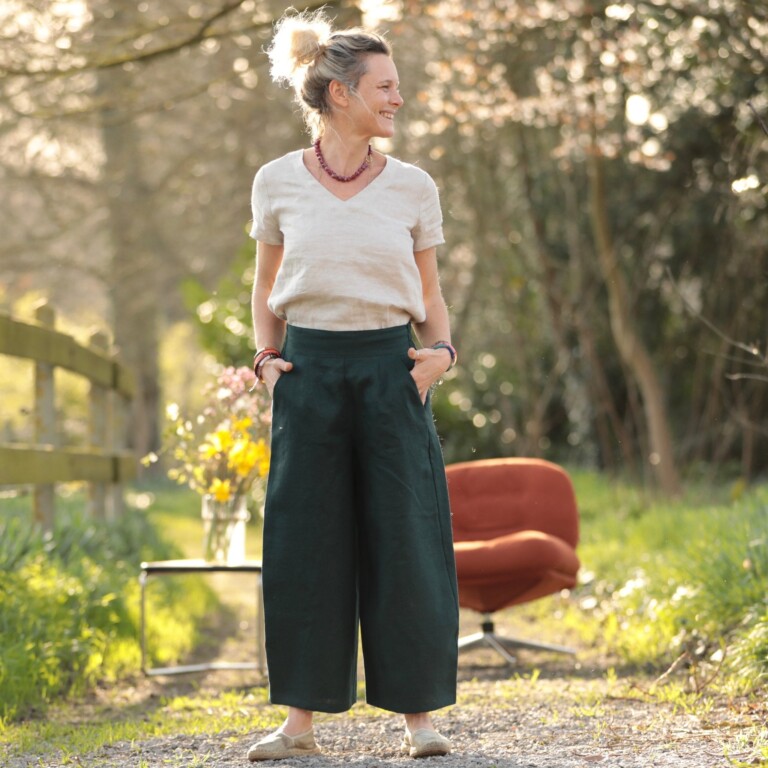 Quintessence - Pantalon Briac - lin vert anglais – XXL