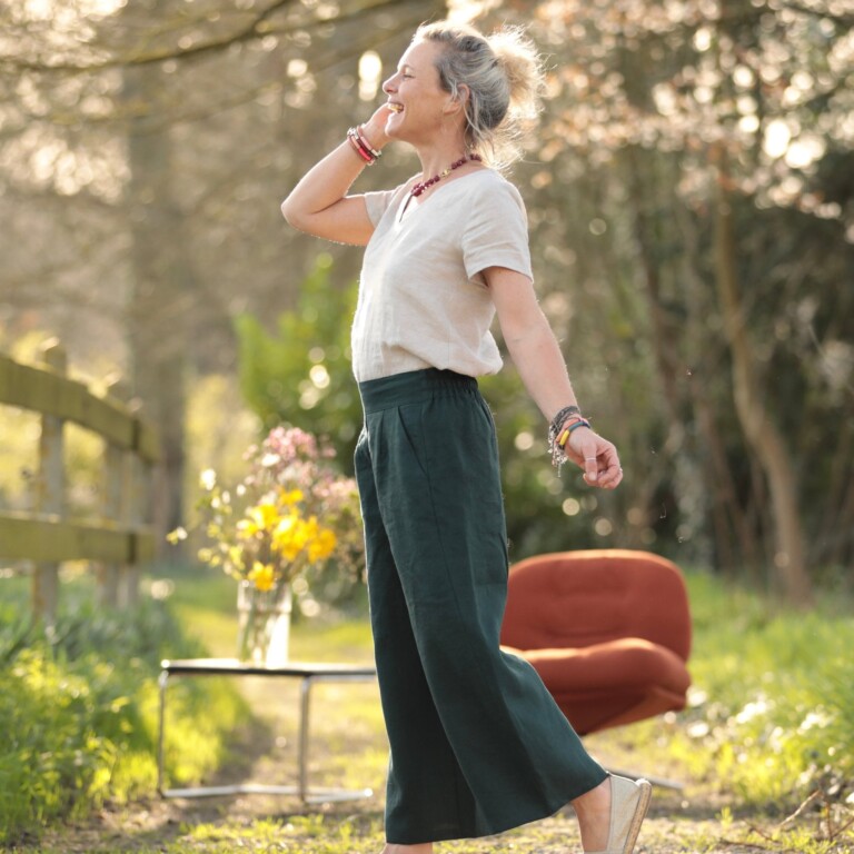 Quintessence - Pantalon Briac - lin vert anglais – XXL