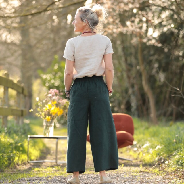 Quintessence - Pantalon Briac - lin vert anglais – XXL