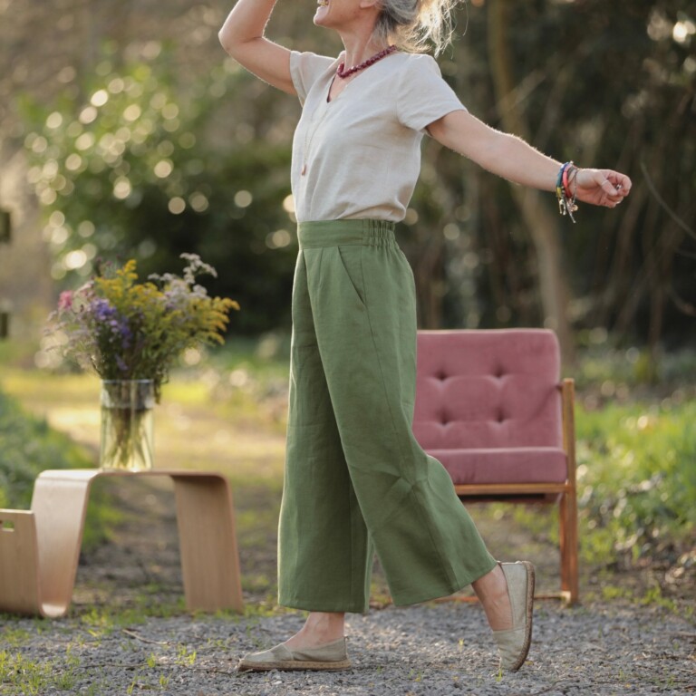 Quintessence - Pantalon Briac - lin vert pomme – XXL