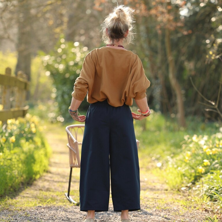 Quintessence - Pantalon Briac - sergé de coton bleu marine – XXL