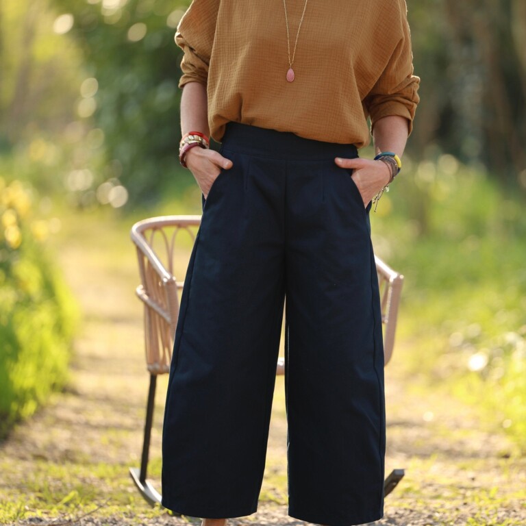 Quintessence - Pantalon Briac - sergé de coton bleu marine – XXL
