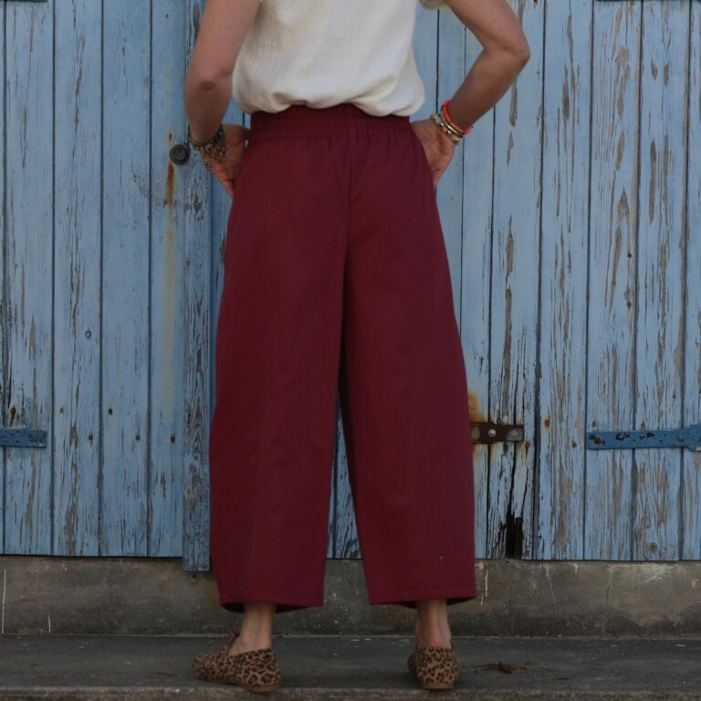 Quintessence - Pantalon Briac - Sergé de coton grenat – XXL