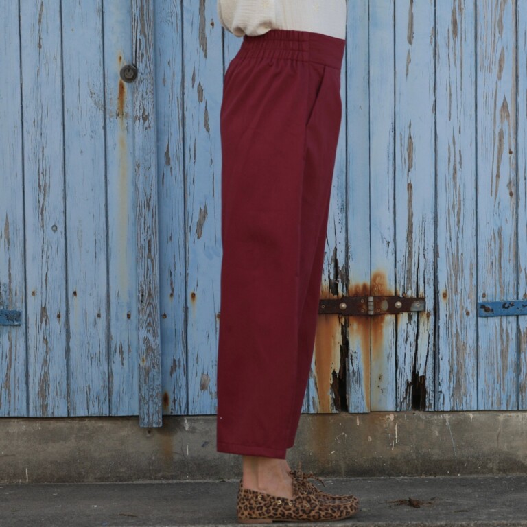 Quintessence - Pantalon Briac - Sergé de coton grenat – XXL