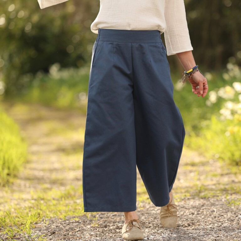 pantalon briac serge de coton indigo 4346279 Quintessence - Pantalon Briac - Sergé de coton indigo – XL
