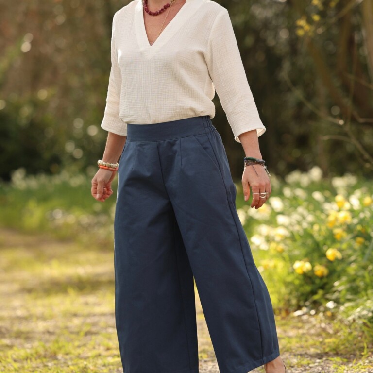 Quintessence - Pantalon Briac - Sergé de coton indigo – XL