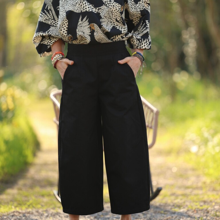 Quintessence - Pantalon Briac - sergé de coton noir – XXL