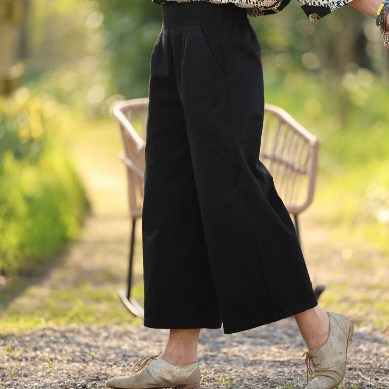 Quintessence - Pantalon Briac - sergé de coton noir – XXL