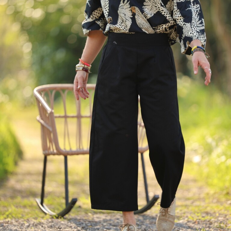 Quintessence - Pantalon Briac - sergé de coton noir – XXL