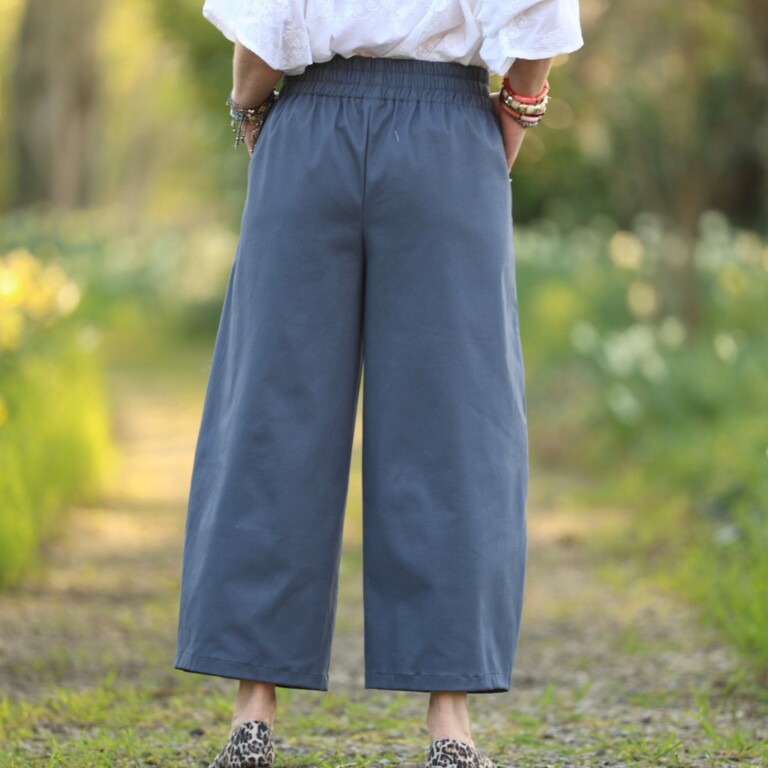 Quintessence - Pantalon Briac - toile de coton bleu ardoise – M
