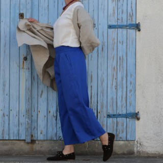 Quintessence - Pantalon Briac  Toile de coton Bleu Majorelle
