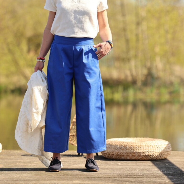 Quintessence - Pantalon Briac - Toile de coton Bleu Majorelle – XXL