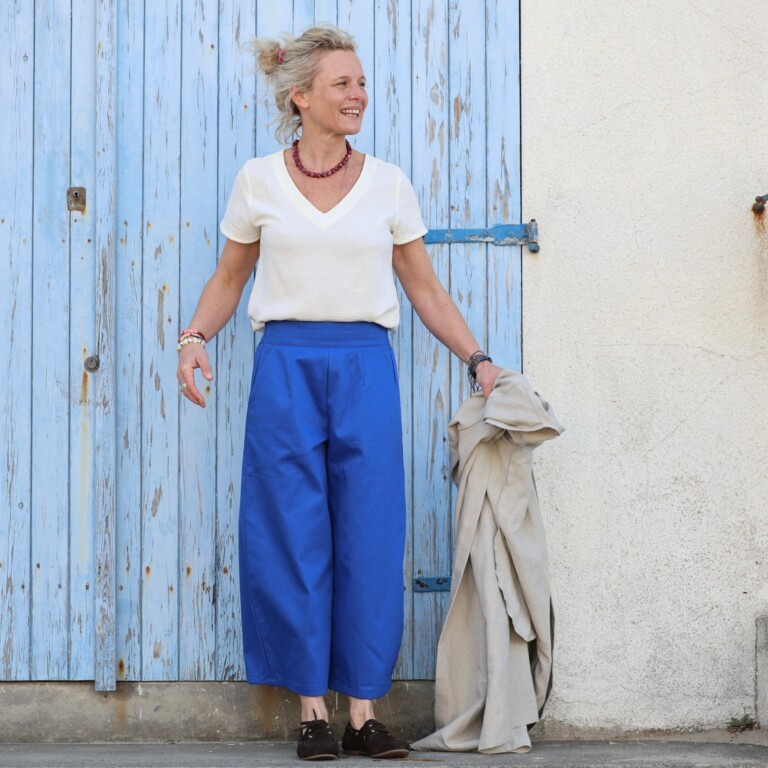 Quintessence - Pantalon Briac - Toile de coton Bleu Majorelle – XXL