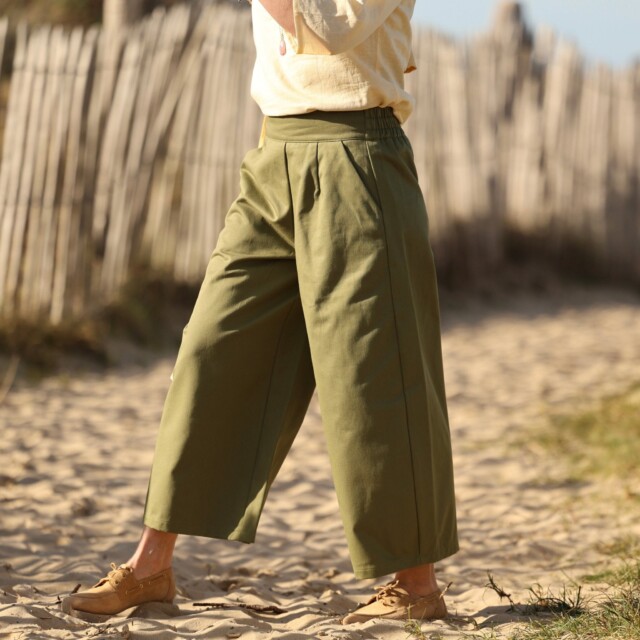Quintessence - Pantalon Briac - Toile de coton Olive – XXL