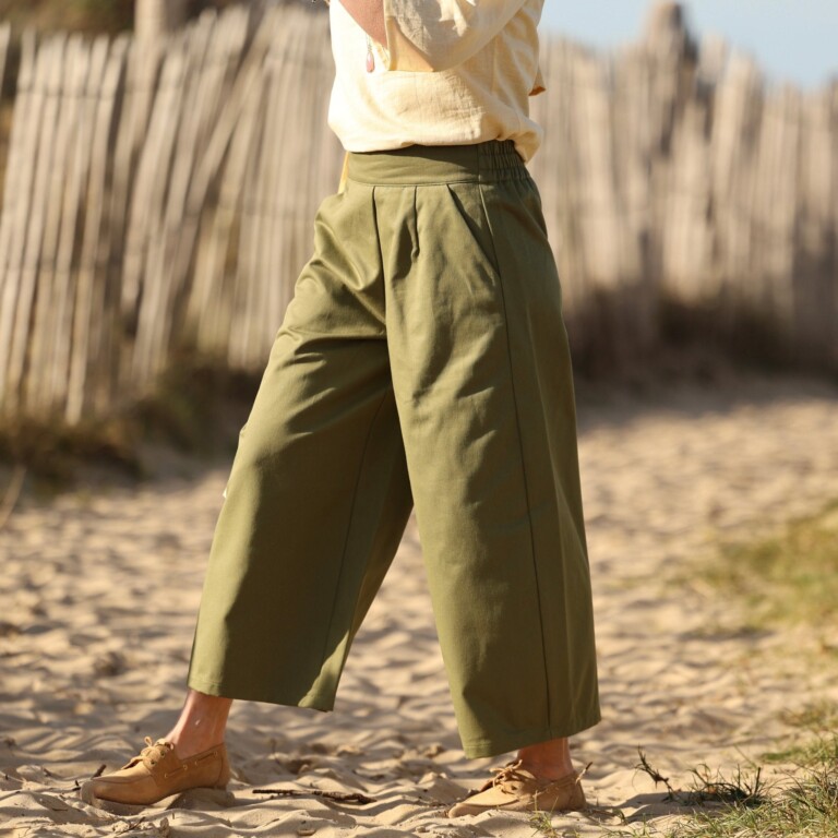 Quintessence - Pantalon Briac - Toile de coton Olive – XXL