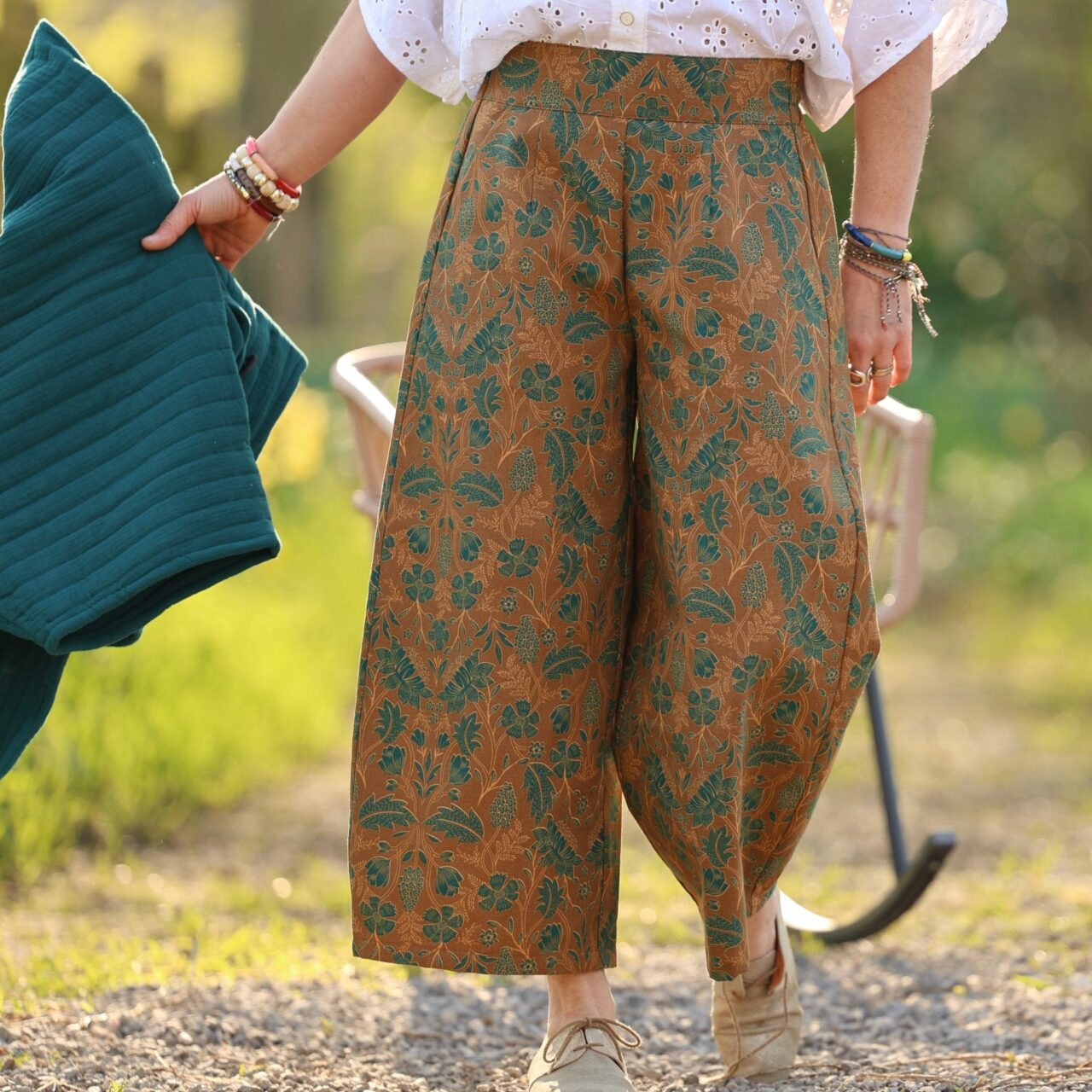 pantalon briac toile de coton sous bois anglais 2854007 Quintessence - Pantalon Briac - toile de coton Sous-Bois Anglais – XXL