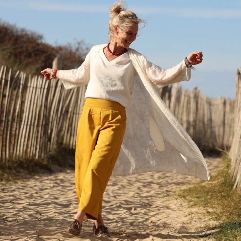 pantalon briac toile de coton tournesol 6962080 Quintessence - Pantalon Briac - Toile de coton Tournesol – XXL
