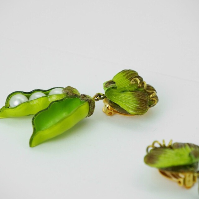 Ciléa Paris - Boucles d’oreilles pendantes Petits Pois – Tige (Oreille percées)