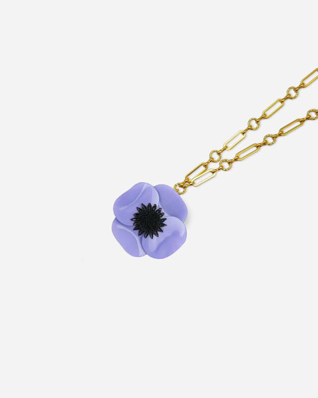 Ciléa Paris - Pendentif Anémone - Petit – Je veux la chaîne / Orange