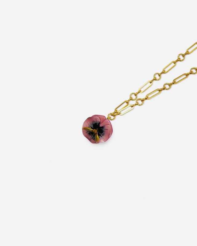 Ciléa Paris - Pendentif Pensée - Mini – Rouge / Je ne veux pas la chaîne