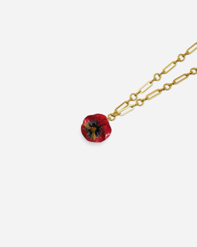 Ciléa Paris - Pendentif Pensée - Mini – Rouge / Je ne veux pas la chaîne