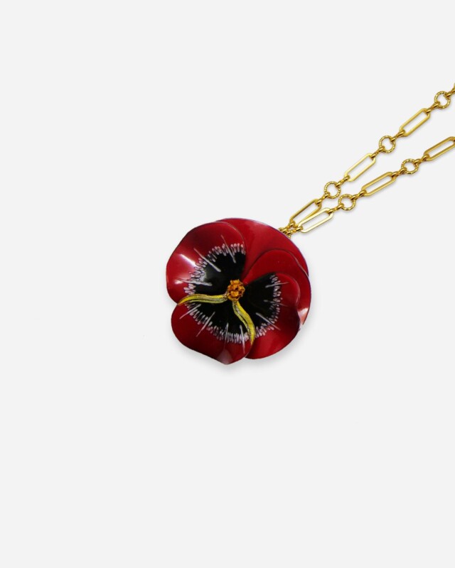 Ciléa Paris - Pendentif Pensée - Maxi – Vert / Je ne veux pas la chaîne
