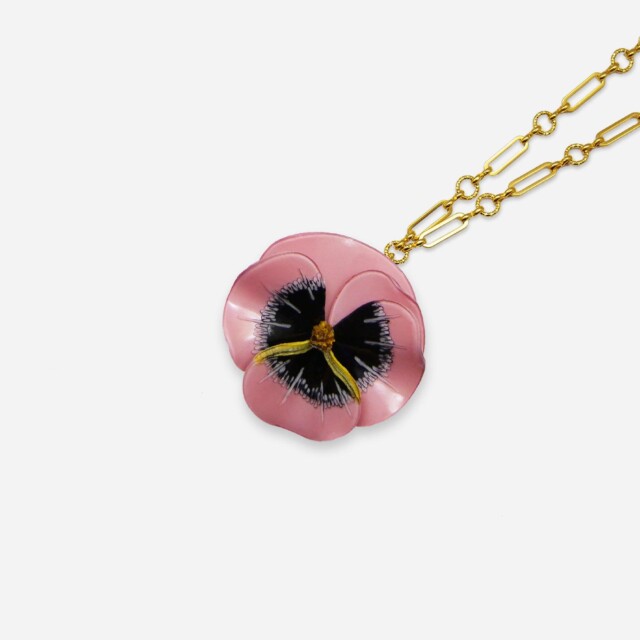 Ciléa Paris - Pendentif Pensée - Maxi – Vert / Je ne veux pas la chaîne