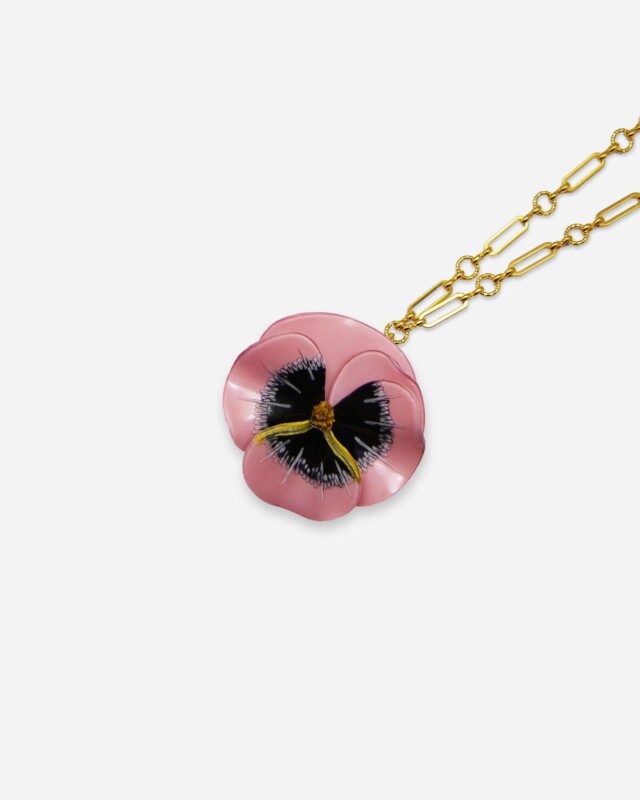 Ciléa Paris - Pendentif Pensée - Maxi – Vert / Je ne veux pas la chaîne