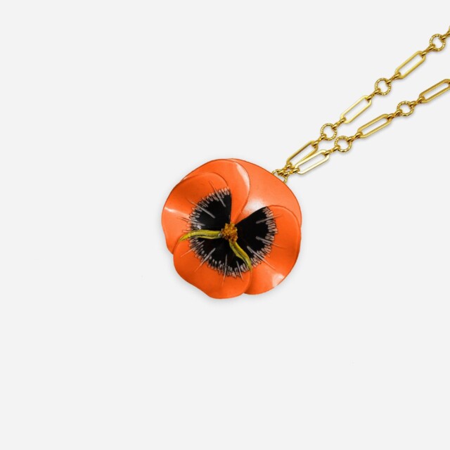 Ciléa Paris - Pendentif Pensée - Maxi – Vert / Je ne veux pas la chaîne