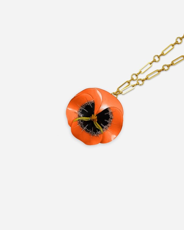 Ciléa Paris - Pendentif Pensée - Maxi – Vert / Je ne veux pas la chaîne