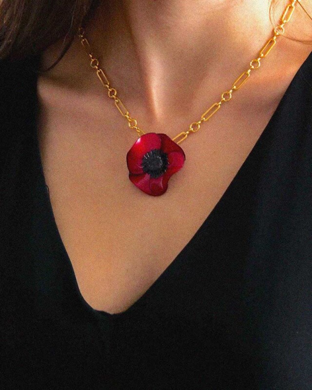 Ciléa Paris - Pendentif Anémone - Petit – Je ne veux pas la chaîne / Lavande