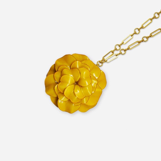 Ciléa Paris - Pendentif Géranium - Maxi – Rouge / Je ne veux pas la chaîne