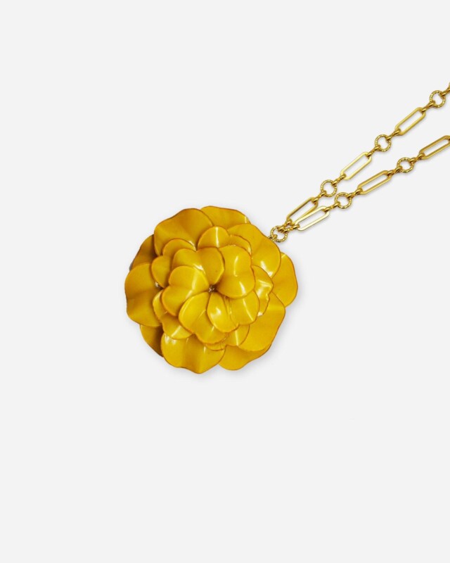 Ciléa Paris - Pendentif Géranium - Maxi – Rouge / Je ne veux pas la chaîne