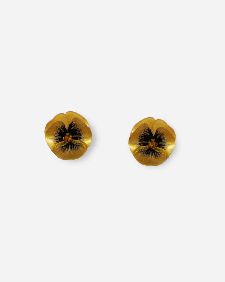 Ciléa Paris - Boucles d'oreilles Pensée - Mini – Vert / Dormeuse (Oreilles percées)