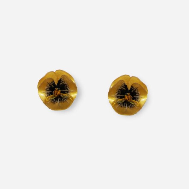 Ciléa Paris - Boucles d'oreilles Pensée - Mini – Vert / Dormeuse (Oreilles percées)